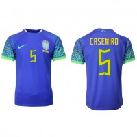 Fotbalové Dres Brazílie Casemiro #5 Venkovní MS 2022 Krátký Rukáv